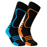 CityComfort Chaussettes de Ski Garçon Vêtements de Ski Enfant Mixte Multipack (9-12 UK, numeric_27, numeric_31, regular, Noir - Lot de 2, 27-31)