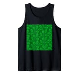 Climbing Vine Leaves In Lime On Green Tank Top