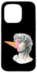 Coque pour iPhone 15 Pro Statue de tête drôle buste avec crème glacée art moderne