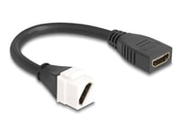 Delock - Hdmi-Kabel - Hdmi Hona Till Hdmi Hona Keystone - 20 Cm - Svart - 8K60 Hz (7680 X 4320) Stöd