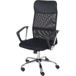 HHG - Fauteuil/siège de bureau Oslo, ergonomique, simili-cuir/filet, noir - black