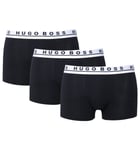 Boss Mens Bodywear 3 Pack Black Stretch Cotton Trunks - Size Medium