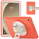 Samsung Galaxy Tab A9+ (Plus) Håndverker Deksel m. Håndholder & Kickstand - Oransje