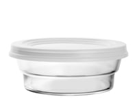 So-Urban Transparent Glass Container With White Plastic Lid And Stackable Cl