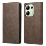 DF-05 Xiaomi Redmi Note 13 4G Wallet Case Magneettinen Auto Colsing puhelimen suojakuori - musta