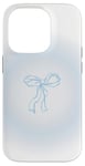 Coque pour iPhone 14 Pro Bleu clair Aura Soft Girl Ruban Bow Coquette Esthétique