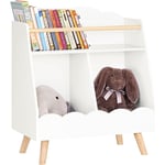 KMB100-K-W Bibliothèque Enfant, Étagère à Livres, Étagère de Rangement Jouets pour Enfants, Meuble Rangement sur Pieds pour Chambre d'Enfant, 2