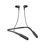 Neckband Magnetic Headphone Support Card TF Bluetooth Sports Wireless Earphone Outdoor Headset with Microphone Handsfree,Black