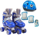 YDL Adjustable Roller Skates with Four Piles,Beginner Inline Skates Fun, Classic Indoor & Outdoor Childrens Roller Skates for Girls & Boys (Color : Blue, Size : 5.5UK)