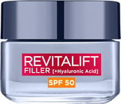 L’Oréal Paris Revitalift Filler Deep Replumping Anti-Ageing SPF50 Cream, UV and