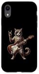 Coque pour iPhone XR Retro Cat Rock Music Men Kids Women Funny Kitten Cat Rock