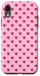 Coque pour iPhone XR Mignons Mini Coeurs Rouges sur Fond pour Filles