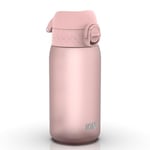 Ion8 Kids Water Bottle, 350 ml/12 oz, Leak Proof, Easy to Open, Secure Lock, Dishwasher Safe, BPA Free, Carry Handle, Hygienic Flip Cover, Easy Clean, Odour Free, Carbon Neutral, Rose Quartz Pink