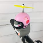 Generies Children's Balance Bike Bicycle Hamster Helmet Light Car Bell Air Horn Net Red Little Yellow Duck Cartoon Mouse Handlebar Decoration 1 Medium Pink PEIQI Turbo