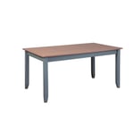 Table de séjour salle à manger fixe bois massif L160cm LUNA gris/sépia Taille unique