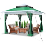 Vounot - Tonnelle de jardin exterieure pliable avec moustiquaire 3.6x3.6m vert