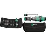 Wera Kraftform Kompakt 60 Ratchet Screwdriver & Bit Set, 17pc, 05051040001 & Compact Tool Set "Kraftform 20" with Pouch, SL/PH/PZ, 7 Pieces