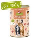 GranataPet Delicatessen - Lot de 6 boîtes de 400 g de Nourriture Humide pour Chats et Lapins - sans céréales et sans Sucre ajoutés