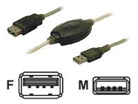 M-Cab - Usb-Forlengelseskabel - Usb (Hann) Til Usb (Hunn) - 5 M - Aktiv