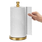 Fatizon Paper Towel Holder Stand, Gold Paper Towel Holder Countertop, with Weighted Base for One-Handed Operation (Gold)