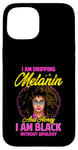 Coque pour iPhone 15 Black Girl Lunettes de soleil Magic Afro Woman Honey Drip Rose vif