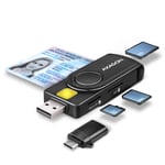 AXAGON CRE-SMP2A USB Smart Card & SD/microSD/SIM Card PocketReader