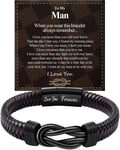 BOCHOI To My Man Infinity Leather Bracelet for Men Love Anniversary Birthday Day