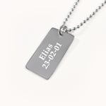 Dop Halsband - Modern Dogtag med Gravyr i .925 Silver