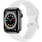 Epova Silicone Strap Compatible with Apple Watch Strap 44mm 42mm 45mm 46mm 49mm, Replacement Straps for Apple Watch Ultra/Ultra 2/ iWatch SE Series 10 9 8 7 6 5 4 3 2 1, White, Large