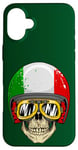 iPhone 16 Plus Made In Italy Cool Italian Flag Skull Illustration Graphic Case