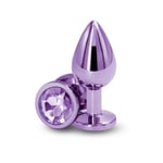 Plug bijou anal Rosebud aluminium chromé violet M Sextoy - NS Novelties