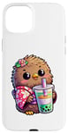 iPhone 15 Plus Kiwi Bird Drinking Bubble Tea Japanese Kimono Case