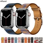 Leather Strap Sports Bracelet for Apple Watch 9 8 7 6 5 4 3 SE/iWATCH Series