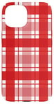 iPhone 15 Red White Checkered Plaid Flannel Gingham Pattern Checker Case