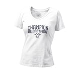 T-Shirt Femme Col V Champion De Babyfoot Sport Foot Bar Apéro