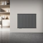 ML-Design Radiateur à Panneaux Monocouche 600 x 780 mm, Anthracite, Raccord Latéral, Moderne, Radiateur Plat avec Tubes Ovales, Radi