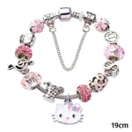 Hello-Kitty Hänge Armband Snygga Oregelbundna Pärlor Handledstillbehör för Dagligt Slitage Cat-Xin Cat Head 19cm