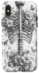 iPhone X/XS Skeleton Ribcage Anatomy with Flowers Butterflies Case