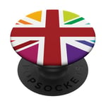 Rainbow Colors, United Kingdom The Union Jack Flag PopSockets Adhesive PopGrip