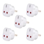 Double Dragon UK to US and Australia, 3-Pin to 2-Pin Travel Adapter | Plug Converter for USA, Canada, Japan, Thailand, Taiwan, Australia, China, New Zealand and more, Swivel Pins, Pack of 5