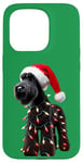 Coque pour iPhone 15 Pro Kerry Blue Terrier Chapeau de Père Noël Lumières de Noël Propriétaire Maman