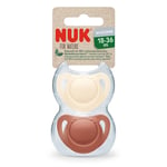 NUK Smokk For Nature Silikon18-36 måneder rød / kremfarget 2-pk.