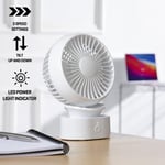 Daewoo 4" Portable Rechargeable Fan Desk Travel 1800Mah Tilt 3 Speed COL1540