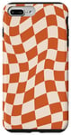 Coque pour iPhone 7 Plus/8 Plus Swirl Checkerboard vintage à carreaux orange