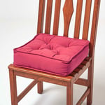 Galette de chaise coussin rehausseur en coton Rouge, 40 x 40 x 10 cm - Homescapes