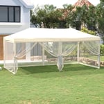 Tente de réception pliable，Tonnelle de Jardin，Chapiteau，Barnum avec parois Crème 3x6 m XZZ26906 MaisonChic