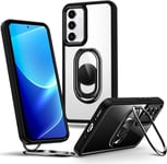 SHIELDS UP for Samsung Galaxy A55 5G Case with Stand, Phone Case clear with Double Ring Holder【Adjustable & Fodable】 Shockproof Protective Cover for Samsung Galaxy A55 5G- Black