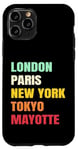 Coque pour iPhone 11 Pro Mayotte Fier d’être Mahorais Paris Tokyo new York Mayotte