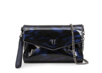 Trussardi Jeans blue patent shoulder bag with chain strap New with Tags