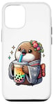 iPhone 12/12 Pro Kiwi Bird Drinking Bubble Tea Japanese Kimono Case